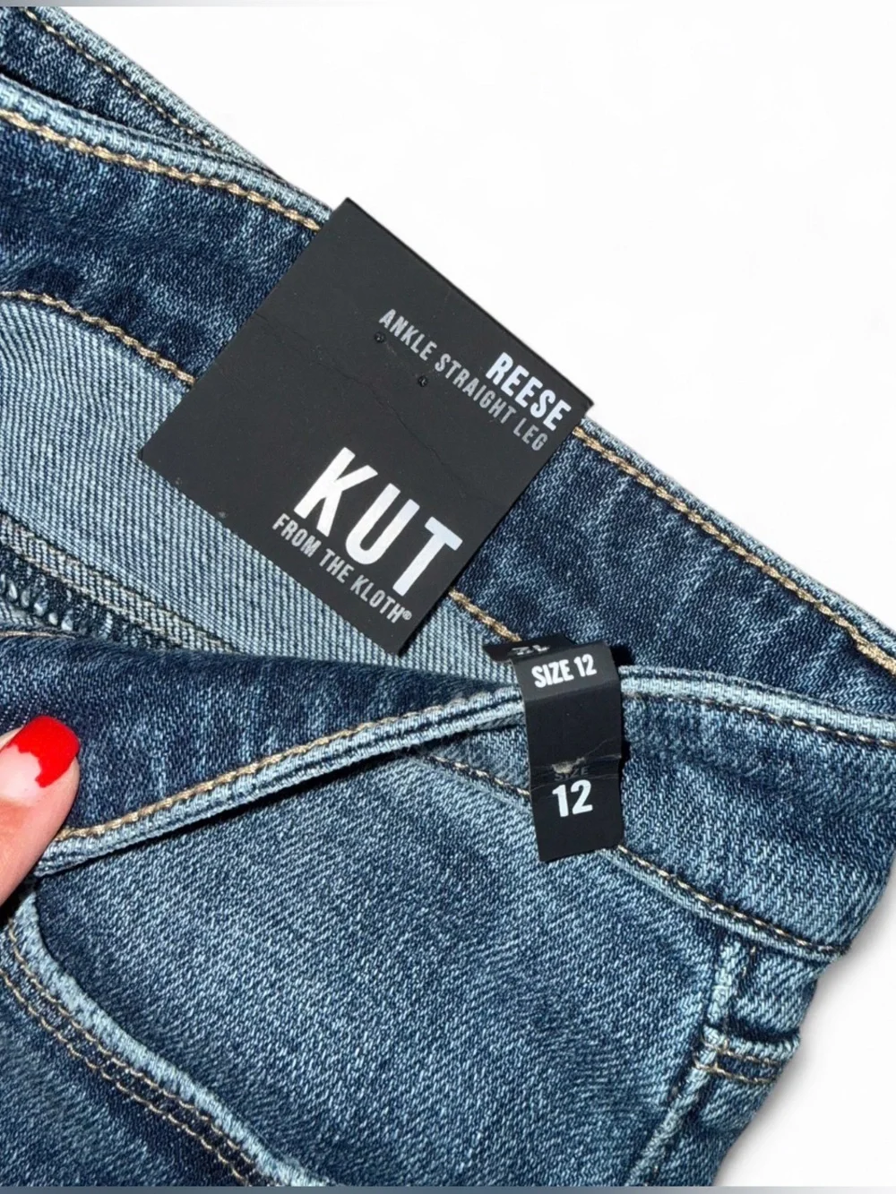 KUT from the Kloth Reese Ankle Straight Leg Jeans Size 12